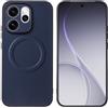 linsuyu Cover Compatible con Oppo Reno15 F/FS Supporto magnetico per auto, custodia in pelle PU goffrata + TPU Blue