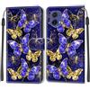 KENHONER Custodia per Motorola Moto G85 5G, Farfalla | Portafoglio Pelle PU, Magnetica, Resistente Agli Urti, Scomparto Carte Credito, Pieghevole, Flip Libro, Motivo