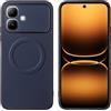 linsuyu Cover Compatible con Infinix Smart 20 4G Supporto magnetico per auto, custodia in pelle PU goffrata + TPU Blue