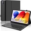 FOGARI Per Xiaomi Redmi Pad 2 Pro 2025/Redmi Pad Pro 12.1 Pollici Cover Tastiera | Tastiera Bluetooth Rimovibile e Custodia Morbida TPU per Ufficio/Studio/Scrittura, Keyboard Wireless Portatile, Nero