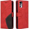 CXTcase Custodia Motorola Moto G22, Flip Wallet Case, Cover per Motorola Moto G22, Protettiva Caso in PU Pelle Portafoglio Custodia con Magnetica a Scatto per Motorola Moto G22, Rosso