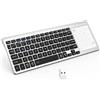 SOPPY Tastiera Wireless Multi-dispositivo con Tastierino Numerico, Mini Tastiera Bluetooth in Acciaio Inossidabile con Ricevitore USB per MacBook/iPad/Tablet/PC/Laptop, Layout QWERTY US