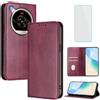 OUEAYIEN Cover per ZTE Nubia Focus 2 Ultra Custodia a Libro con Vetro Temperato Bdx | Blocco RFID,Pelle Portafoglio Case,Porta Carte,Vintage Flip Custodia per ZTE Nubia Focus2 Ultra 2Ultra Focus2Ultra