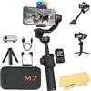 hohem iSteady M7 AI Tracking Gimbal Stabilizzatore per iPhone Android Smartphone, Gimbal per telefono a 3 assi con luce di riempimento e telecomando touchscreen staccabile da 1,4 per Vlogging Travel