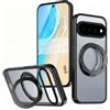 ANFAIRLACE Cover Compatibile con Google Pixel 11 / Pixel 11 Pro, Trasparente Nero | Custodia Metallo Magnetica Anello 360 Supporto PC Silicone Case