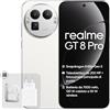 realme GT 8 Pro 5G Cellulare, 16+512 GB, Snapdragon 8850, Sensore Teleobiettivo 200 MP, Fotocamera OIS 50 MP, Display AMOLED 6,78 2K 144Hz, Batteria 7000mAh, Next AI, IP68, Bianco, Adattatore Incluso