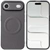 linsuyu Cover Compatible con Google Pixel 9A Supporto magnetico per auto, custodia in pelle PU goffrata + TPU Gray