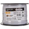 MANAX SC2075 - Cavo per altoparlante 2x0.75 mm² CCA (cavo per altoparlante/cavo audio), 2x0,75mm², 100m, bianco