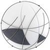 ONLI Plafoniera in Vetro Satinato Nero con Forme Geometriche. Decoro in Metallo Diametro 40cm, Bianco/Grigio