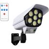 Uhidka 1 PZ Luci Solari per Esterni 77Led PIR Sensore di Movimento Lampada Simulazione Fotocamera Lampada da Parete Solare Luci per Decorazioni da Giardino Impermeabili