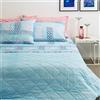 Bassetti Completo Letto Matrimoniale 2 Due PIAZZE Dream 100% Cotone Sopra + Sotto + 2 FEDERE (Abby Azzurro)