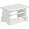 Relaxdays Sgabello Poggiapiedi in Bambù, fino a 100 kg, Appoggia Piedi, Rialzo Bagno per Bambini, 20x33x21,5 cm, Bianco