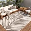 TAPISO Patio Tappeto Salotto Esterno Pelo Corto Design Moderno Motivo Floreale Foglie Palma Effetto 3D Taupe Fumo Sala Camera Terrazza Balcone Outdoor Indoor Oeko-Tex 120 x 170 cm