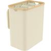 LARS360 Cesto per la Biancheria a 3 Scomparti, Cesto per Biancheria con Coperchio, 140L, Cesto Compatto, Cesto Pieghevole per la Biancheria, Organizzatore per Biancheria (Beige)