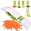 NACOLUS 5 in 1 Mandolina Affettatrice Verdure Mandolina Multi Lama Patate Verdure Cutter Julienne Shredder Affettatrice Patate Verde