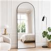 Lorvane Specchio da Terra 165 x 60cm, Specchio da Terra ad Arco, Nero