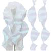 letsinstyle 10 Yards Nastro in Chiffon con Volant Bianco Iridescente, Nastro di Organza Plissettato da 5.9 Pollice con Motivo A Foglia di Loto Sfumato, Pizzo di Medusa per Decorazione