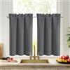 DWCN Tenda da cucina moderna, grigio scuro, altezza 90 x larghezza 60 cm, 2 pezzi, tende corte, termiche, oscuranti, con passante per asta, per roulotte, armadio, bagno, casa di campagn
