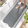 HITSLAM Tappetino Vasca Antiscivolo da Bagno, 101 x 40cm Lungo Tappetino Doccia Antiscivolo Senza BPA, Resistente alla Muffa e Lavabile in Lavatrice Tappetino Bagno, Morbido al Piede, Antracite