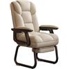 HAQMG Sedie Ufficio Ergonomiche Poltrona Ufficio Senza Ruote, Computer Poltrona Gaming da Camera da Letto Sedia, Poltrona Relax Sedia da Ufficio Divano Libero Sedia da Studio(Beige w/footrest)