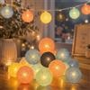 YeahBoom 1.5M 10LED Ghirlanda Luminosa Cotone LED,Palline Decorativ Catena Luminoso Interno,Ghirlanda Luminosa Cameretta Bambini,per Balcone Festa Matrimonio Vacanze Decorazione Interna
