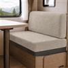 Hearda Copricuscini per Camper 2 Pezzi, Fodere Elasticizzate Jacquard per Cuscini Dinette RV Caravan, Coprischienale e Copricuscino Roulotte, Cachi