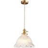 S-Cevada Mini 1-Luce Lampadario a Sospensione in Vetro con E27 Presa in Ottone, Lampada a Sospensione a Soffitto Vintage per Cmera da pranzo, Camera da letto, Cucina (Trasparente, 23cm)