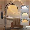 Lmaqfum Lampada per Extension Ciglia, Lampada Mezza Luna Estetica con Supporto per Telefono e Rotazione a 360°, 3000K-6500K, per Centri Estetici, Tatuaggi, Cura della Pelle, Nail Art, Nero