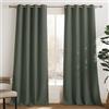 PONY DANCE Tende Oscuranti con Anelli per Salotto 2 Pezzi L140 x A300 cm | Verde Grigiastro, Termiche Isolanti Caldo e Freddo, per Camera da Letto, Anti-UV, OEKO-TEX, Blackout Curtains, Privacy