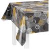 LILENO HOME Tovaglia lavabile in tessuto cerato 220x140cm (bordo tagliato) con motivo a spirale grigio - Tovaglia cerata idrorepellente ideale come tovaglia o runner per set da birreria