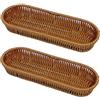 RT&BS Cestini Vimini per Posate, Piccolo Cestino da Tavola in Vimini per il Pane, Cesto Portaposate Intrecciato a Mano Riutilizzabile per Coltelli, Forchette, Cucchiai, Bacchette (2pz, Ovale)