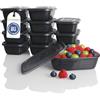 idea-station Contenitori per Freezer - 12 pezzi - 600 ml - antracite | Senza BPA + Con Coperchio + Impilabile - contenitore plastica per congelatore - set contenitori congelare per alimenti gelati