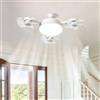 QUNZIDRESS Ventilatore a soffitto con luci e telecomando, modello a 3 teste, ventilatori aereo drone con LED, 3 velocità silenziose, ventilatore moderno con luce dimmerabile e lampada colorabile