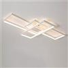 EFPD Plafoniera a LED dimmerabile con telecomando, lampadario moderno, design creativo dello spazio rettangolare, apparecchio di illuminazione per interni (Bianco, ▭)