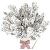Kunjocy 48 aghi di pino artificiali innevati,ramoscelli da 27 cm,finti picconi di pino smerigliato,steli vegetali,albero di pino di Natale,ramoscelli per artigianato,ghirlande,composizioni floreali