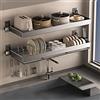 Generic Scolapiatti da parete in acciaio inox con vassoio antigoccia, scolapiatti da cucina a 1/2 livello per piatti, ciotole, utensili e coperchio della pentola (dimensioni: 80 cm, colore: doppio strato)