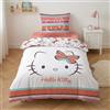Aymax Hello Kitty Butterfly Copripiumino Singolo 140x200 + Federa Misto Cotone | Set lenzuola reversibile | Misto cotone asciugatura rapida | Sanrio ufficiale | Bambine & teen | Regalo | Idea regalo