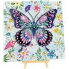 Fokenzary Pittura a Diamante per Bambini 5D Farfalla 1PZ Arti e Mestieri per Bambine o Bambini con Tela in Legno e Cavalletto per la Decorazione della Casa (20 * 20 cm)