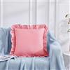 Generic Federe per Cuscini con Volant 2 Pezzi 45x45 cm in Morbido Cotone Chiusura a Busta Copricuscini Quadrati Decorativi per Divano Letto Soggiorno(Pink,45x45cm(18in))