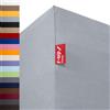 r-up Prima lenzuolo con angoli 90x200-100x220 fino a 35 cm di altezza tanti colori 97% cotone / 3% elastan 160 g/m² OEKO-TEX senza stress anche per materassi alti (grigio argento)
