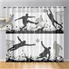 Mateju 3D Calcio Tende per Interni Semi Trasparenti, Tende Camera da Letto Moderne, Applicabile a Eleganti Soggiorno e Cucina Decorazione 2 Pezzi (Partita di calcio,55 x 95 cm)