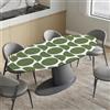 Morbuy 3D Tovaglia Antimacchia Ovale con Elastico, Copritavolo Impermeabile con Bordo Elastico Ovale Tovaglie Antimacchia Lavabili in Lavatrice per Giardino (Cerchio verde,90x140cm)