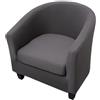 WWQQKJ 2 Pezzi Copripoltrona 1 Posto Chesterfield Elasticizzato, Poltrona Club da Cocktail Antiscivolo Rimovibile Tub Chair Copripoltrona per Camera da Letto Bar(Tinta Unita - Grigio Scuro)
