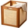 MumaHome Cesto Portatutto in Bambù Impilabile Scatola Organizer (Marrone, Grande) | Cestino portaoggetti autoportante|Contenitore salvaspazio per armadio cucina bagno soggiorno|3 misure