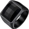 Bestyle Anello Acciaio Uomo Donna, Anello Uomo Argento/Nero/Oro con Misura IT 14.5-32.5, Anello Ragazzo Maschio con 8mm/15mm Pietra Nera/Zaffiro, Idee Regalo per Compleanno Anniversario