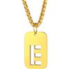 Richsteel Collana con Ciondolo a Forma di Lettera A-Z 26 Personalizzabile con Lettera dell'Alfabeto con Catena di Grano Resziabile Placcato Oro/Nero e Acciaio Inossidabile Gioielli Unisex