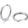 U7 Orecchini Donna Cerchio Piccolo 14 mm Acciaio Inossidabile Larghezza 2mm