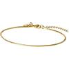 Purelei Sleek Cavigliera - Impermeabile e regolabile | Fascetta a serpente in filigrana in acciaio inox e placcatura in oro 14 K/18 K, look minimalista estivo ed eleganza senza tempo