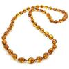Amber Jewelry Shop, collana in vera ambra baltica, con perle di ambra naturale lucidata (48 cm) (marrone)
