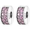 HAEPIAR Pavé Clip Stopper, chiusura di posizionamento dorata con zirconia cubica, clip per braccialetti e collane, eleganti ciondoli per gioielli da donna, 2 pezzi